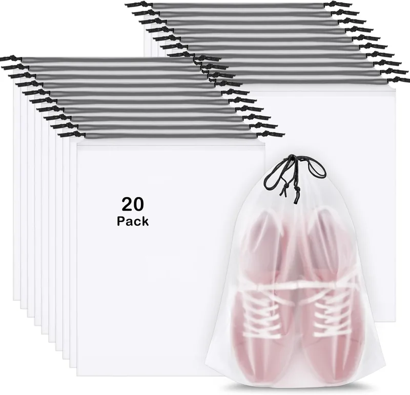 Clear Travel Shoe Bags 20 Pack