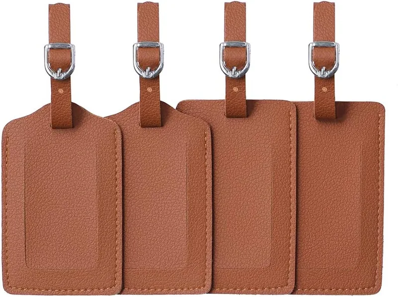 Vigorport Leather Luggage Tags 4-Pack