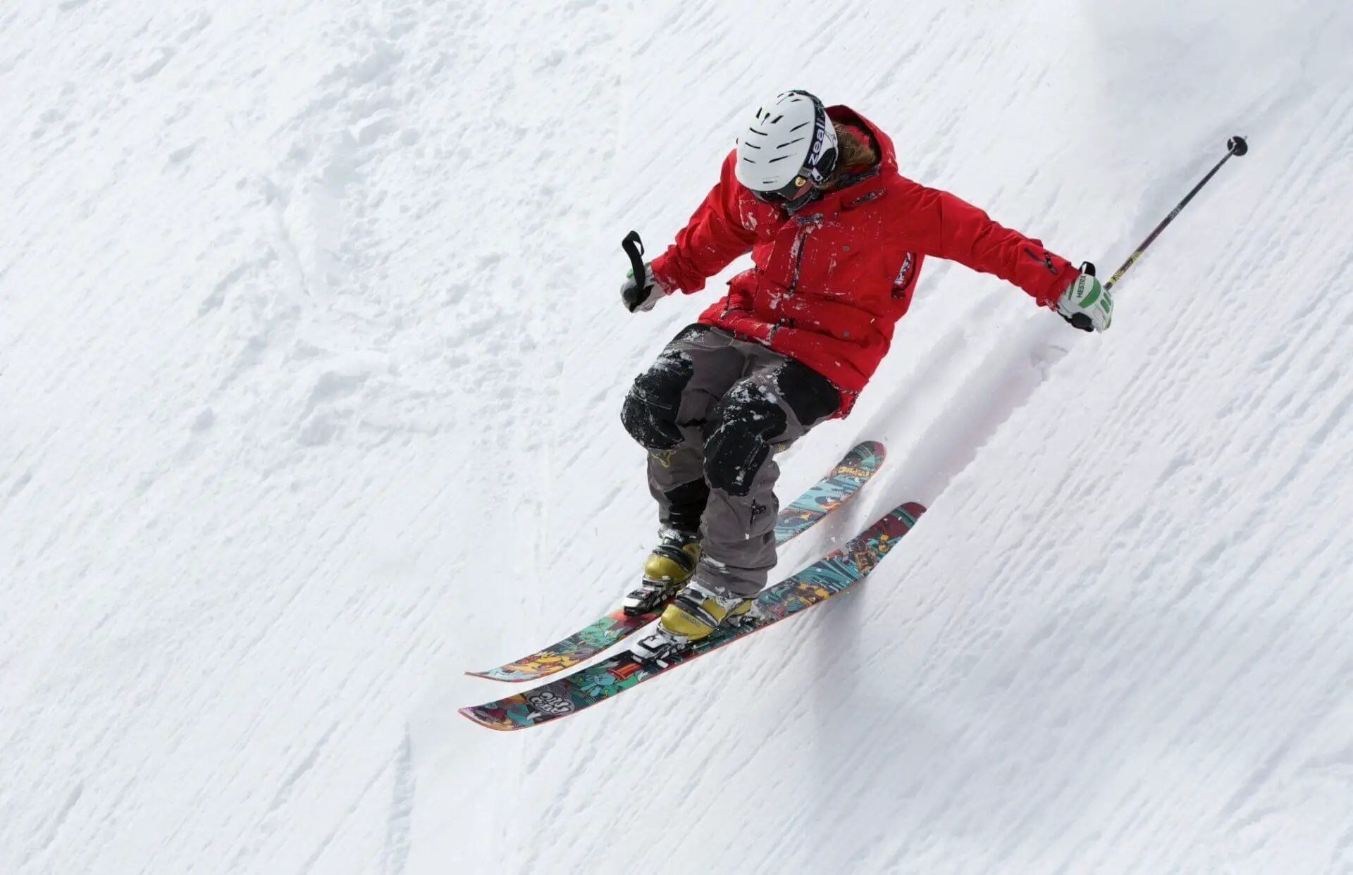 Man skiing down slope