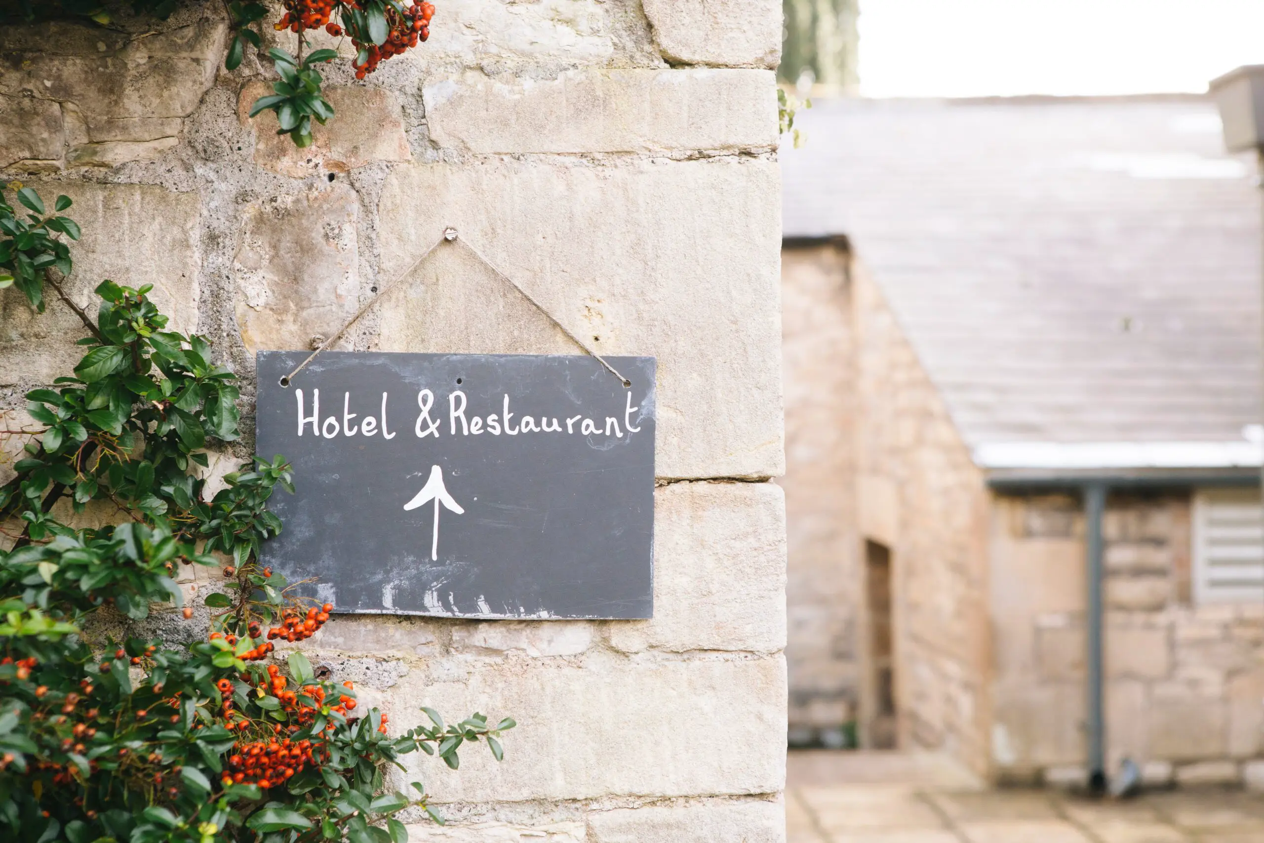 hotel and restaurant sign