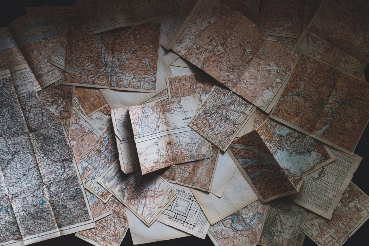 maps on table