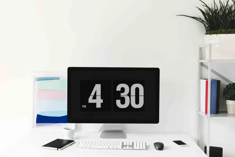 Clean minimalist desk workspace setup