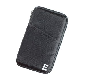 Zero Grid RFID Passport Wallet in black ripstop nylon