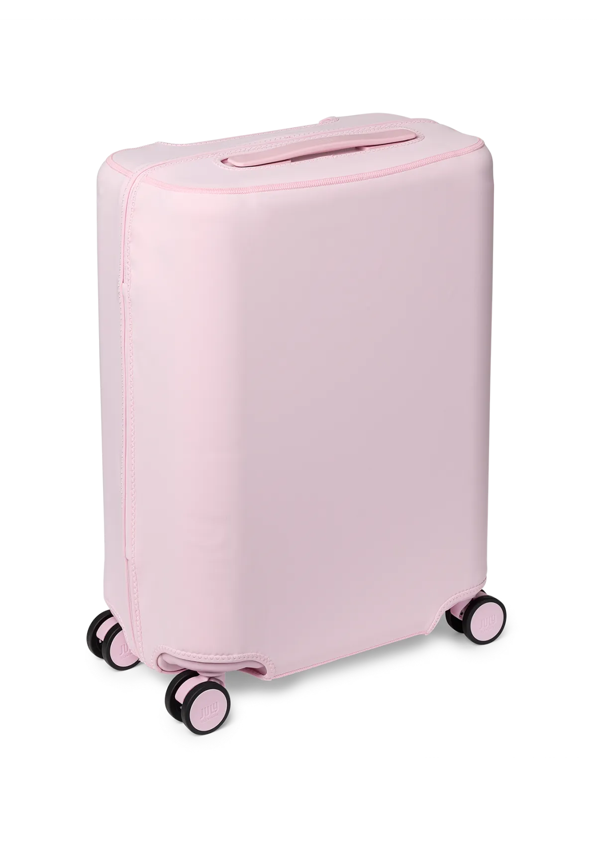 Charcoal July Carry On Pro suitcase shown at an angle with front access pocket